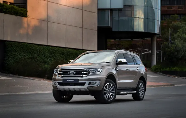 Картинка асфальт, здание, Ford, Everest, Limited, 4WD, 2019