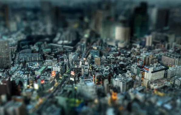 Дома, Город, Улица, Здания, Мегаполис, Tilt-shift