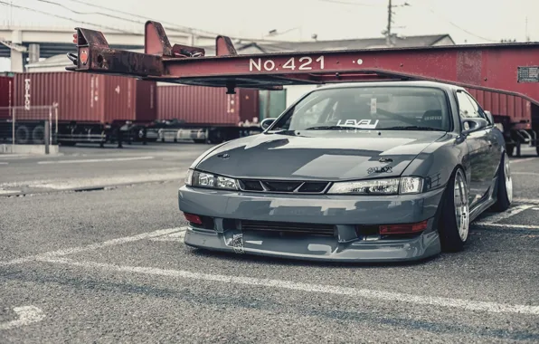 Silvia, Nissan, серая, S14