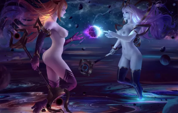 Игра, планеты, game, character, космическая, персонаж, Lux, League of Legends