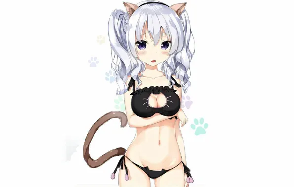 Girl, sexy, lingerie, pantsu, bra, cleavage, panties, long hair