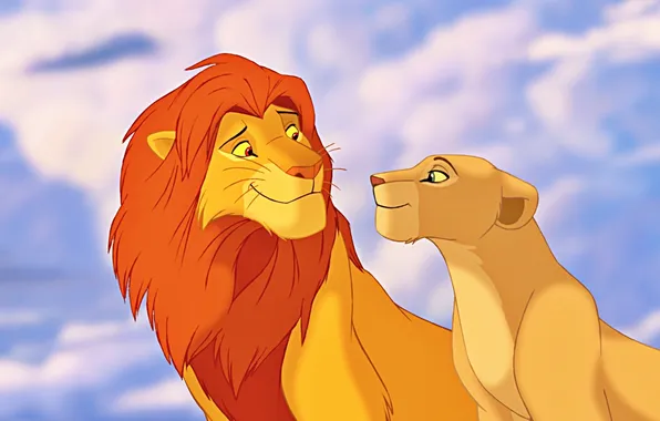 Картинка Disney, львы, Король Лев, Симба, Дисней, The Lion King, мульфильм, Нала