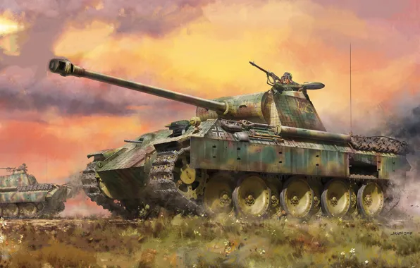 Пантера, танк, jason, вермахт, средний, панцерваффе, Pz.Kpfw.V Panther A Early