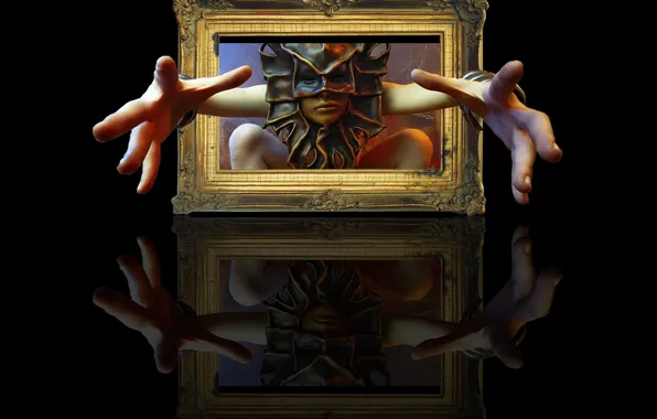 Картинка человек, рамка, маска