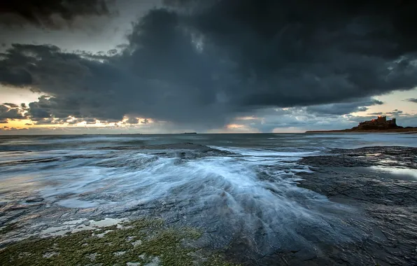 Картинка море, пейзаж, England, Bamburgh