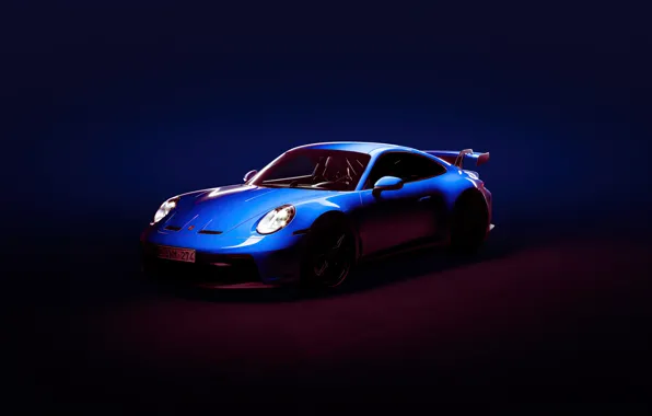 Картинка 911, Porsche, supercar, blue, Porsche 911 GT3