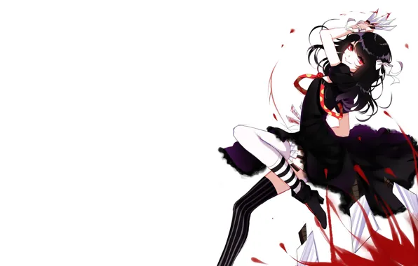 Девушка, кровь, замах, Touhou, Тохо, Тоухоу, Sheya, Nue Houjuu