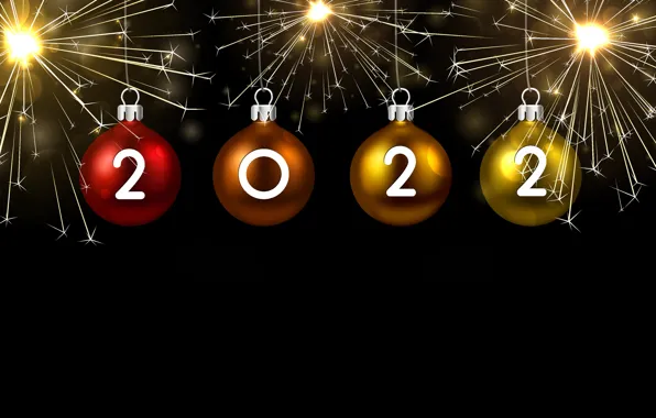Картинка зима, фон, шары, игрушки, цифры, Новый год, new year, 2022