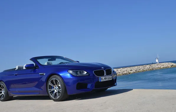 Море, маяк, BMW, кабриолет, Convertible, M6