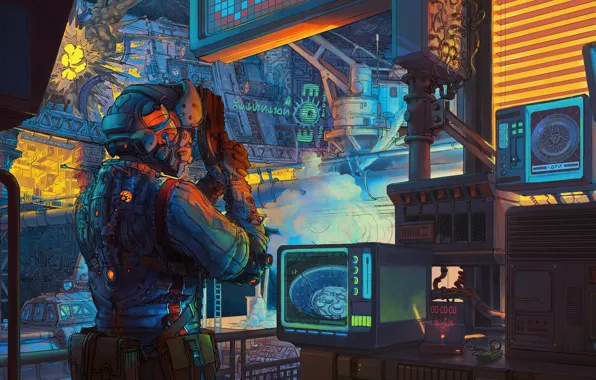 Город, Будущее, Стиль, Арт, Art, Style, Фантастика, Illustration