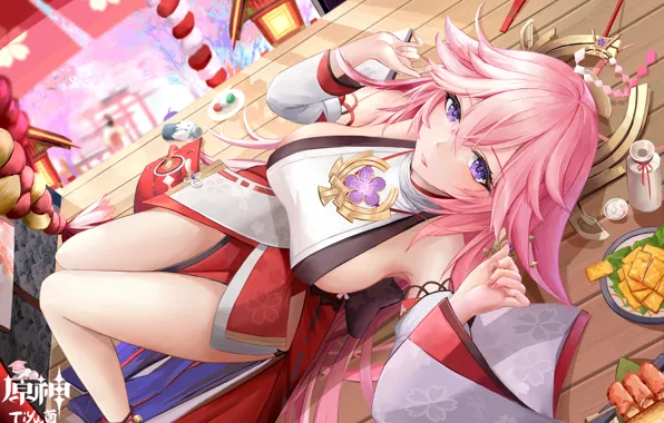 Gadis seksi, dampak genshin, yae miko genshin impact