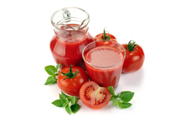 Стакан, овощи, помидоры, томаты, томатный сок