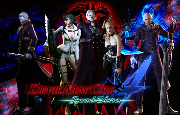 Картинка lady, nero, devil may cry, dante, capcom, virgil, trish, Devil May Cry 4: Special Edition