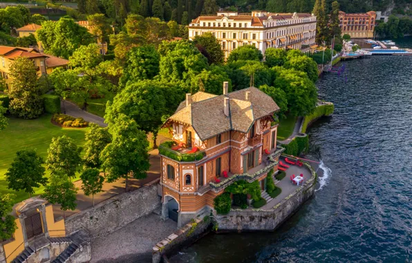 Озеро, дом, вилла, Италия, отель, Комо, La Villa D'Este