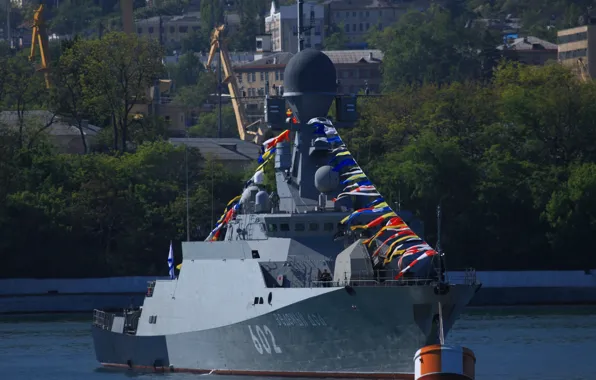 Праздник, корабль, флаги, ВМФ, ракетный, Корвет, малый, Севастополь