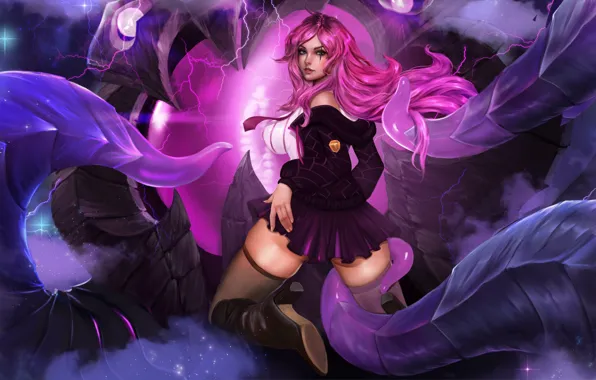 Девушка, Игра, Стиль, Girl, Арт, Beautiful, Art, Щупальца