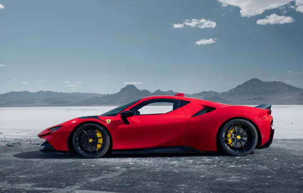 Ferrari, Red, Mountain, Side, Novitec, SF90, Ferrari SF90 Stradale