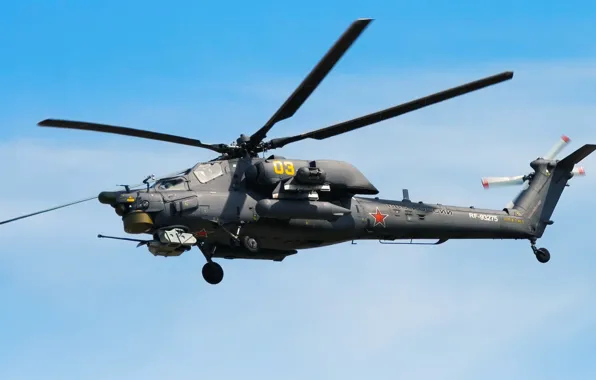 Картинка Вертолет, Армия, Россия, Авиация, ВВС, Ми-28Н, Опустошитель, Ночной охотник