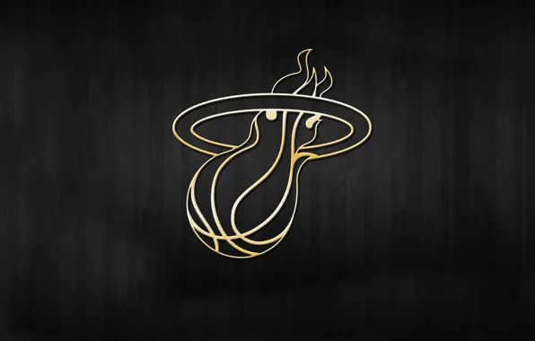 Фон, Логотип, Золото, NBA, Miami Heat