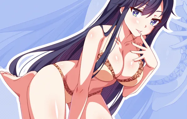 Girl, sexy, lingerie, pantsu, bra, cleavage, panties, long hair