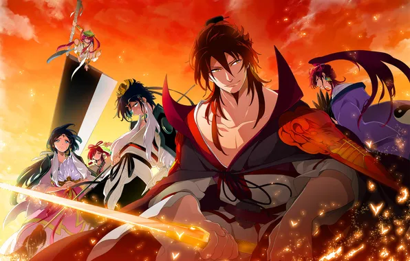 Картинка Ren Hakuryuu, Magi: The Labyrinth of Magic, Dalc Rose, Ren Hakuei, Ren Kouen, Ren Kougyoku, …