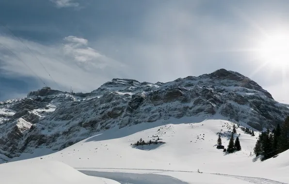Снег, горы, Швейцария, Альпы, Switzerland, Alps, горный перевал, Schwagalp Pass