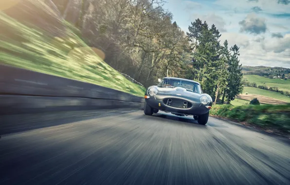 Car, Jaguar, sportcar, road, race, classic, E-type