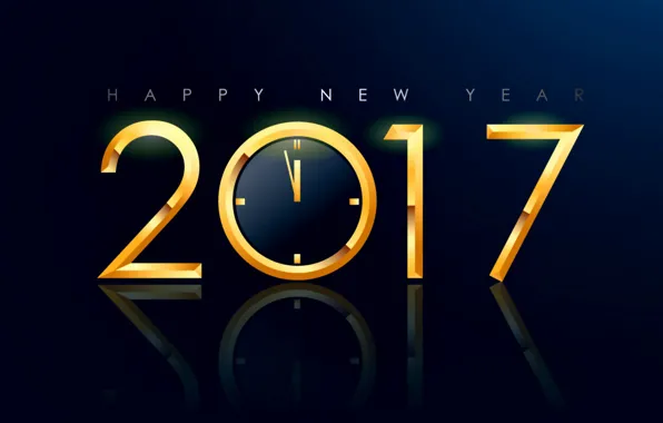 Новый Год, golden, new year, happy, decoration, 2017