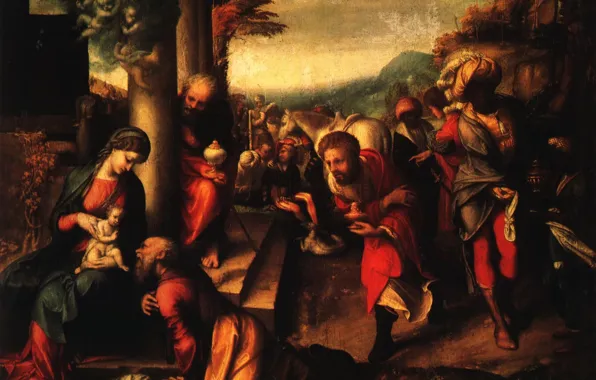 Картинка Ренессанс, italia, The Adoration of the Magi 1516, Антонио Аллегри Корреджо