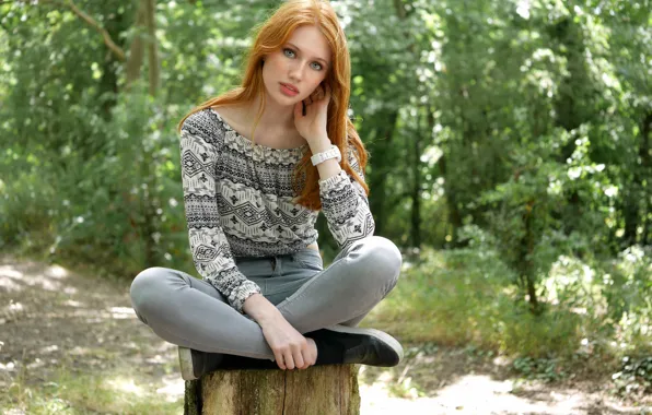 Картинка лето, лицо, волосы, сидит