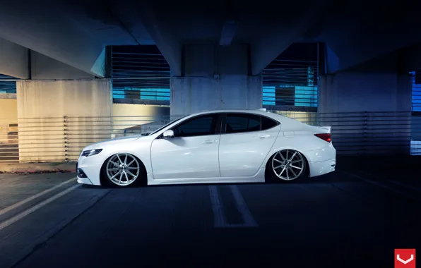 Картинка Car, White, Side, Tuning, Acura, Vossen, Wheels, TLX