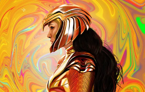 Фон, рисунок, брюнетка, арт, костюм, Wonder Woman, комикс, DC Comics