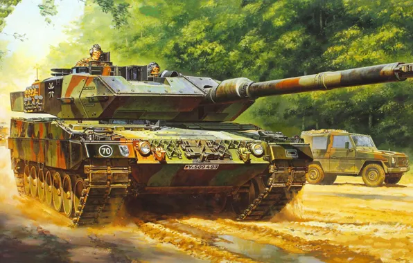 Картинка Леопард, Германия, Leopard, немецкий основной боевой танк, 2А6
