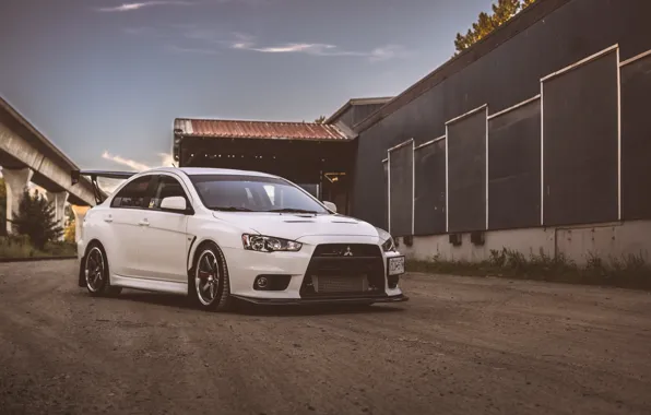 Картинка Mitsubishi, Lancer, Evolution, White, X