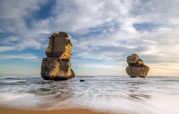 Море, пейзаж, скалы