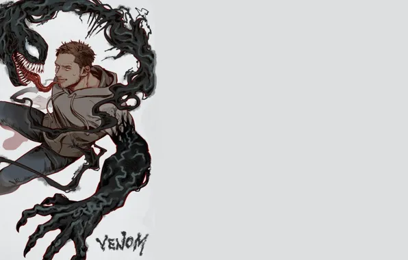 Фон, злость, минимализм, арт, Веном, Venom, Эдди Брок