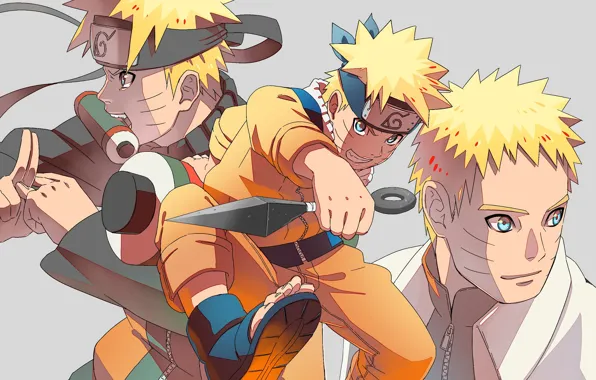 Аниме, арт, парень, Наруто, Naruto, кунай, Uzumaki Naruto