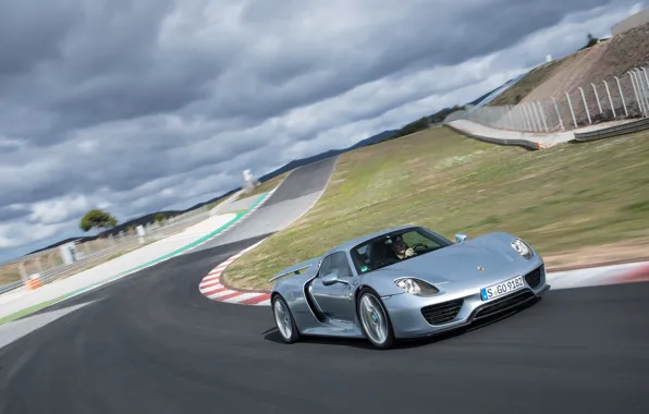 Движение, скорость, Porsche, гоночный трек, Porsche 918 Spyder