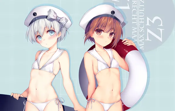 Sexy, cleavage, girls, brown hair, brown eyes, boobs, anime, beautiful
