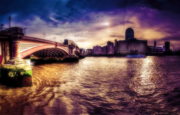 Картинка город, London, Blackfriars Bridge