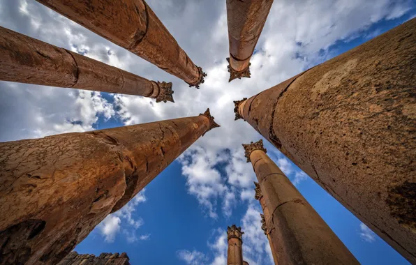 Колонны, Jordan, Jerash