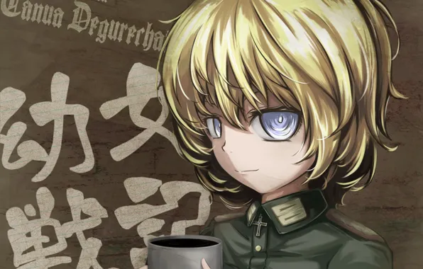 Girl, soldier, military, war, Germany, anime, cross, blonde