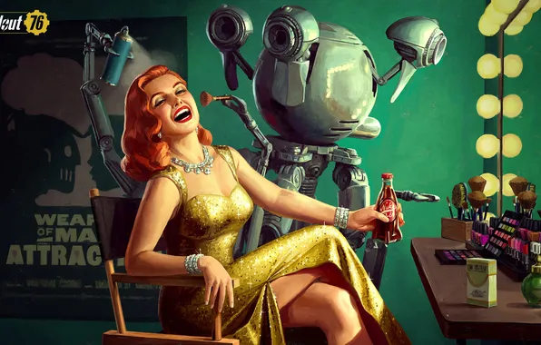 Картинка redhead, sitting, red lipstick, open mouth, laughing, legs crossed, shoulder length hair, women indoors