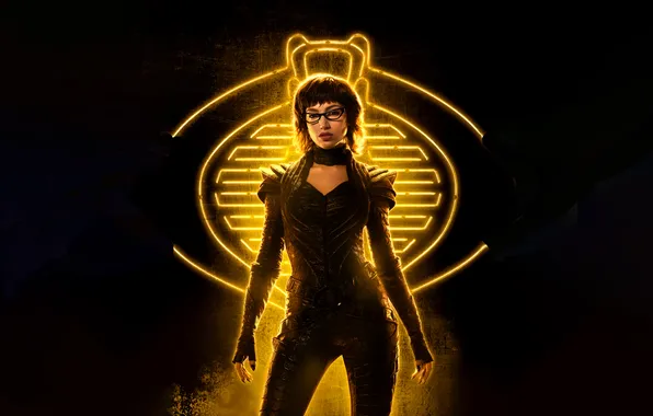 Девушка, фантастика, черный фон, боевик, постер, Úrsula Corbero, Урсула Корберо, Snake Eyes: G.I. Joe Origins