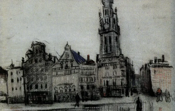 Картинка люди, Винсент ван Гог, The Grote Markt