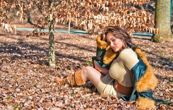 Осень, девушка, фон