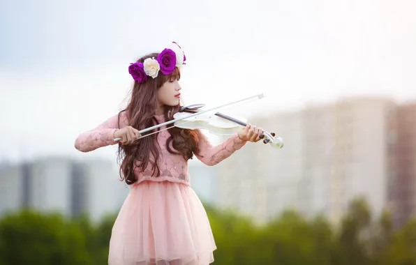 Картинка девушка, музыка, скрипка