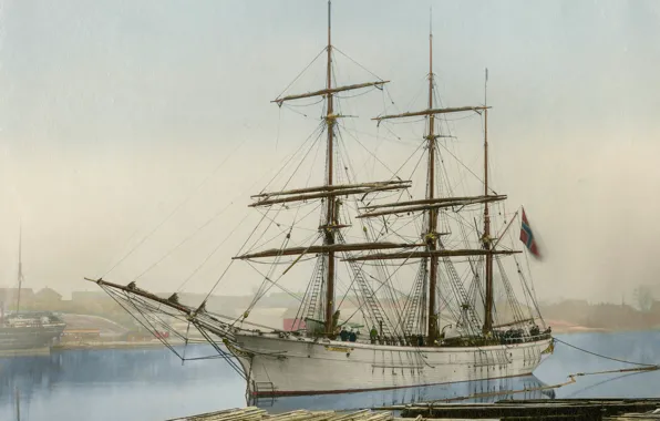 Корабль, картина, 1877, The Norwegian barque