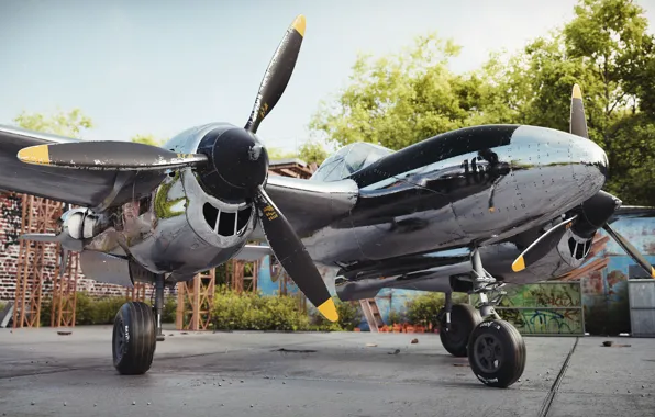 Отражение, самолёт, постройка, P-38 Lightning