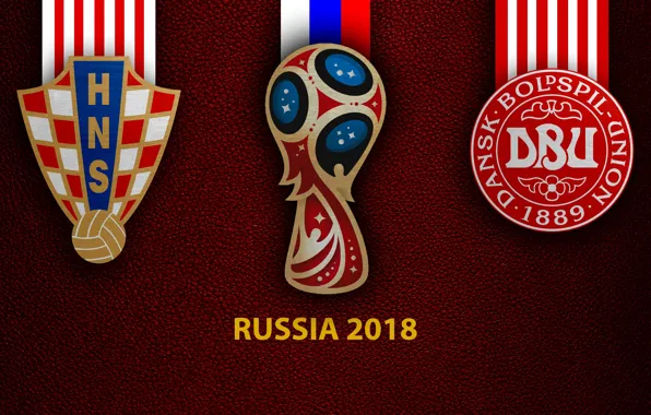 Wallpaper, sport, logo, football, FIFA World Cup, Russia 2018, Croatia vs Denmark